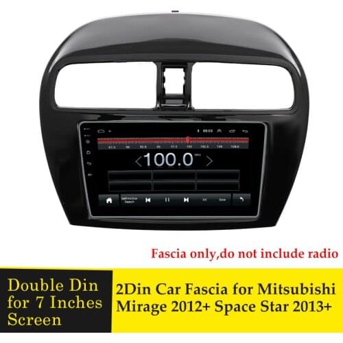 Double Din Fascia for Mitsubishi Mirage Space Star 2012+ Radio Stereo Panel Dash Mounting Installation Trim Kit Face Frame Bezel