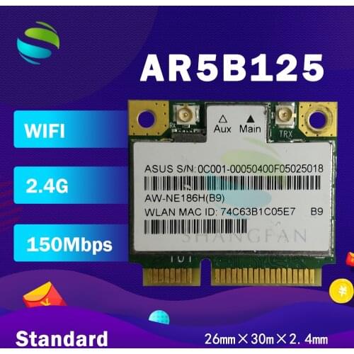 AzureWave AW-NE186H AW-NE195H AR9485 AR5B125 Half Mini Pci-e 150Mbps Wireless Wlan Wifi Card