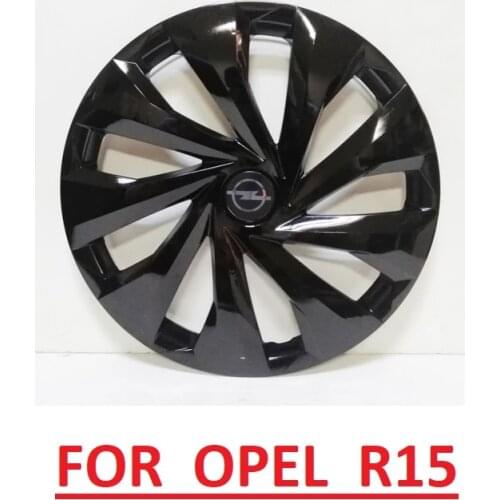 Wheel Rim Cover R15 For Opel Piano Bright Glossy Black Flexible Plastic Caps 15 inch 4pcs/set With Emblem Auto Car Accessories