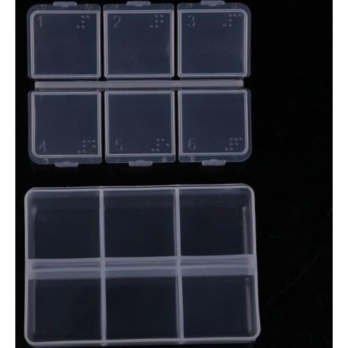 1pc Portable Plastic Medicine Tablets Storage Case Clear Pill Splitter Cases Medicine Dispenser Weekly Pill Organizer 6Cells
