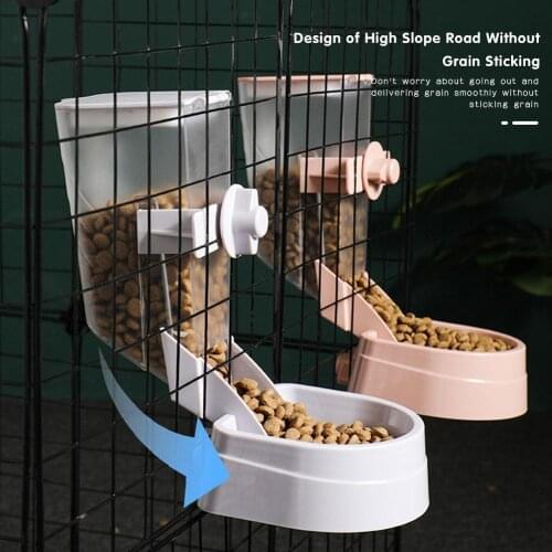 2L Pet Hanging Food Dispenser Multipurpose Cats Parrots Birds Rabbit Foodstuff Feeder Cage Device Adjusted Hangable Dog Bowl