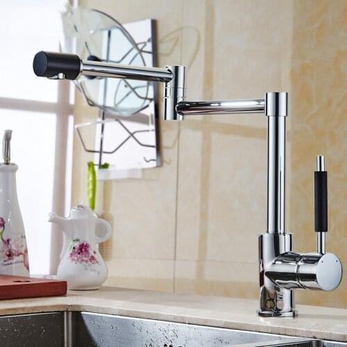 BaiDaiMoDeng Brass Cold and Hot Kitchen Faucet Faucet 1080 Degree Folding and Rotating Cold and Hot Faucet