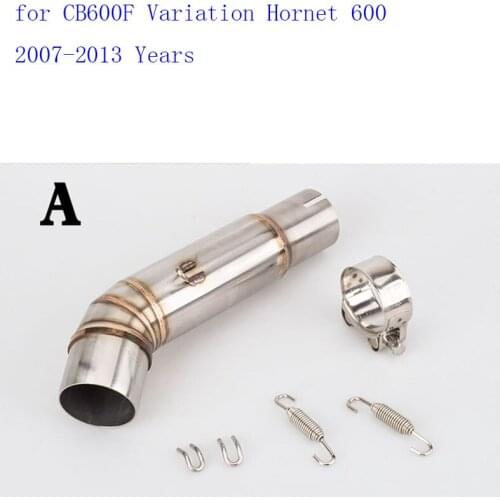 Motorcycle Exhaust Pipe Modified Middle Link Pipe Muffler Slip On For Variation Hornet 600 CB600F 2007-2013 Years