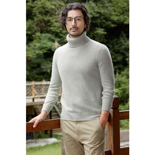 Zhili Mens Turtle Crowl Neck Basic Pullover Winter Wool Sweater