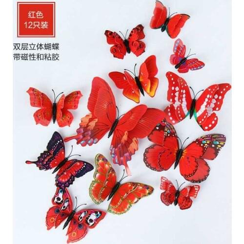 Wall Decal Stickers Waterproof 3D Three Dimensional Simulation Butterfly Wall Sticker Butterfly Sticker Background Decal