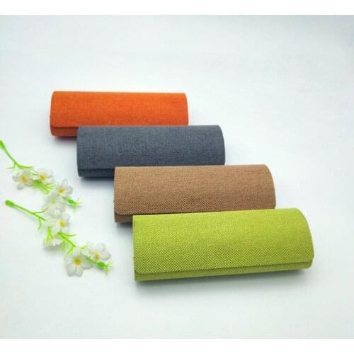 New Retro Oval Glasses Box Sunglasses Linen Folding Eyewear Case Optical Handmade Storage Glasses Case