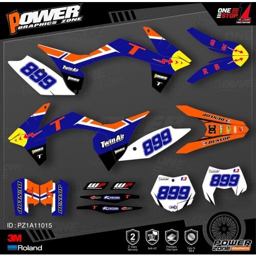 PowerZone Custom Team Graphics Backgrounds Decals 3M Stickers Kit For KTM SX SXF MX 11-12 EXC XCW Enduro 12-13 125 to 500cc 15