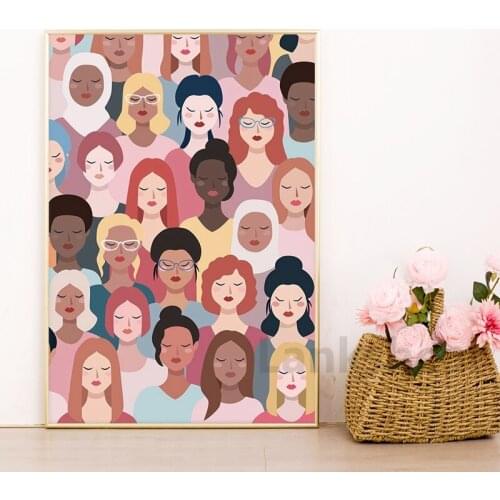Feminist Poster Girl Power Art Prints Girls Gift Empowered Women Modern Wall Art Canvas Painting Picture Woman Room Wall Decor