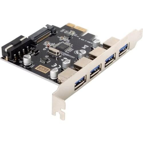 Xiwai 4 Ports PCI-E to USB 3.0 HUB PCI Express Expansion Card Adapter 5Gbps for Motherboard