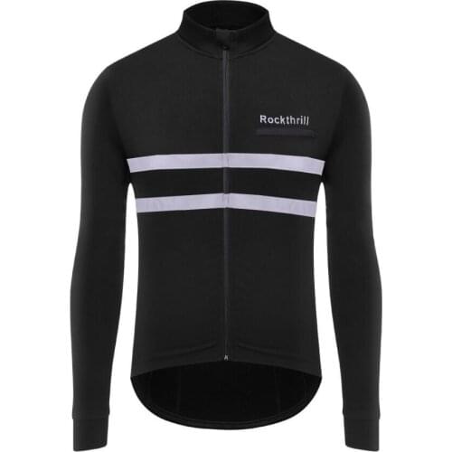 Rockthrill 0 degree Reflective Winter Windproof Cycling Jacket Winter thermal fleece soft shell Cycling clothing black