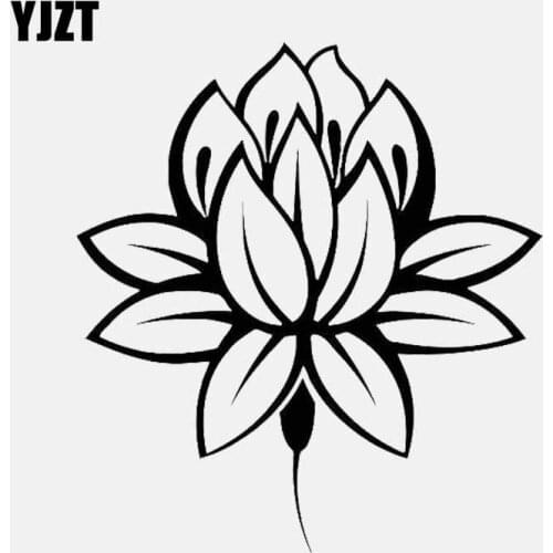 YJZT 14.7CM*15.8CM Lotus Flower Buddhism Buddha Meditation Vinyl Decal Car Sticker Black/Silver C3-1532