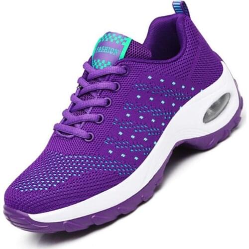 Plus Size Air Cushion Running Shoes Women Sneakers Platform Sports Shoes Sport Sneakers Women Purple Trainers Sneackers GMD-1079