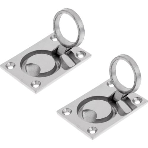 1 Pair Boat Marine Flush Mount Ring Handle Pull Cabin Deck Hatch Locker Lift
