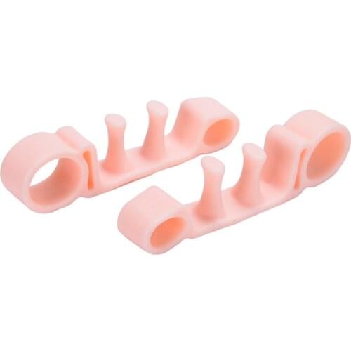 1 Pair Soft Silicone Toe Separators Elastic Bunion Corrector Orthotics Toe Straighteners Relieve Foot Pain Unisex