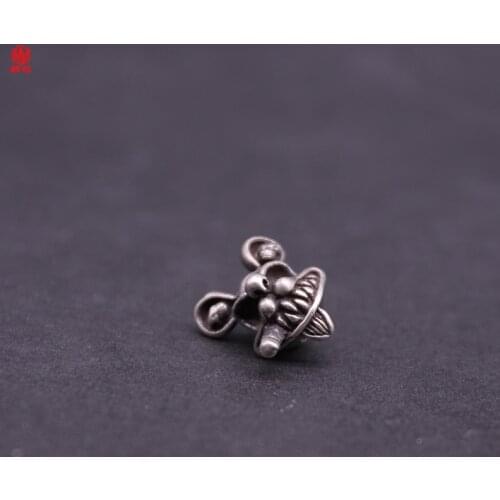 1PC Skull Mouse Retro Brass Copper EDC Paracord Beads Lanyard Pendants Knife Beads Umbrella Rope Cord Necklace Bracelet Beads