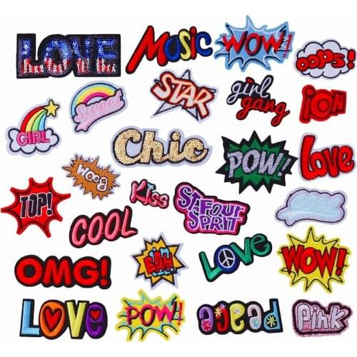 1PCS Popular Fashion English Cool Embroidery Cloth Paste Hat Bag Clothing Decorative Patch DIY Patches For Clothing Iron On