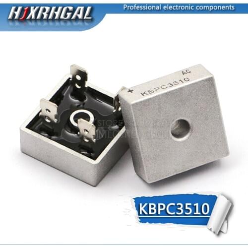 1pcs Bridge stack KBPC3510 rectifier bridge 3510 square bridge single phase square flat foot 35A 1000V rectifier