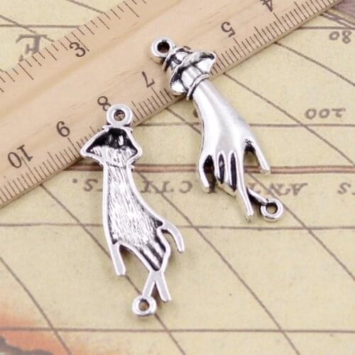 10pcs Charms Palm Hand Connector 45x14mm Tibetan Silver Color Pendants Antique Jewelry Making DIY Handmade Craft Pendant
