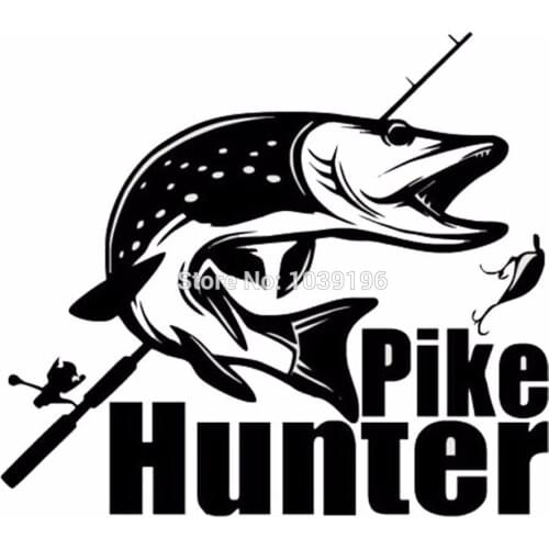 10 x Hot JDM Car Styling Pike Hunter Fish Bite Car Stickers on Car Bumper Body and Windows Creative Vinyl Decal Car Stickers