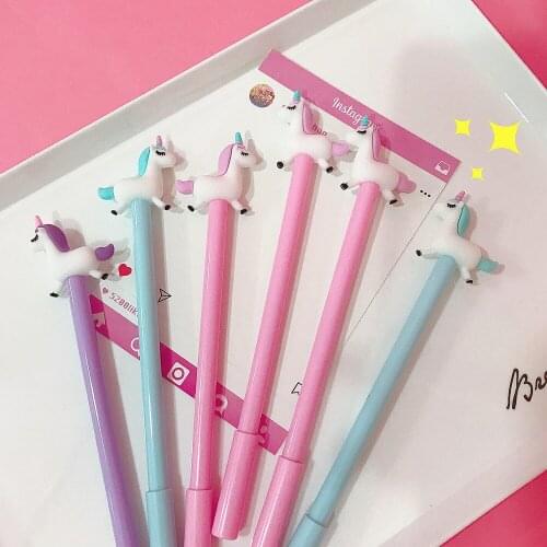36 Pcs Cartoon Unicorn Gel Pen 0.5mm Ballpoint Black Color Pen Girl Gift Stationery Office School Supplies Canetas Escolar