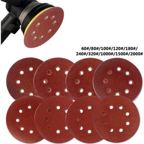 5 Inch Sanding Disc Aluminum Oxide Flocking Back Sandpapers for Sanders 40-2000 Grits