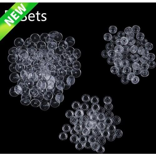 50 Set Clear KAM Resin Snap Buttons Plastic Snaps Fasteners Press Studs T5 Caps
