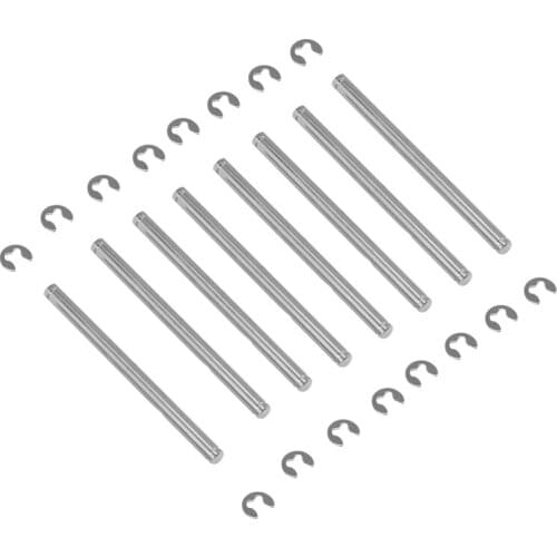 8Pcs Suspension Pins 44mm with E-Clips for 1/10 Traxxas Rustler Stampede Bandit Slash 2WD Nitro Slash Upgrade Parts
