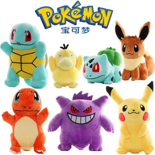 Anime pokemoned Plush Toy pikachued Bulbasaur Lapras Charmander Psyduck Squirtle Plush Toy Stuffed doll Christmas Gift For kid