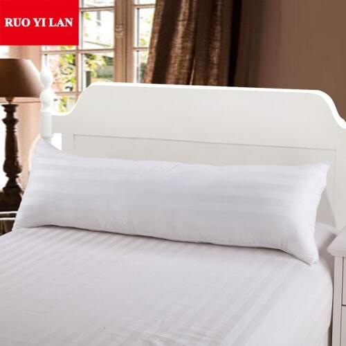 One White 100% Cotton 50*150cm Hugging Pillow Inner Mirco Feather Fabric Filler Soft Long Body Pillow Core Double Pillow 2400g