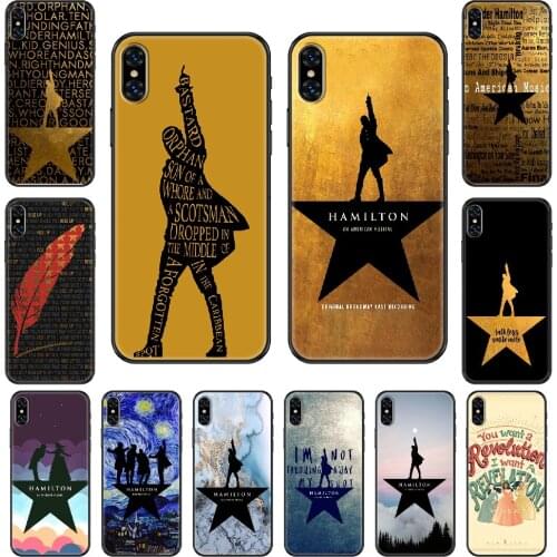 Hamilton Musical Lyrics Painted Phone case For iphone 4 4s 5 5S SE 5C 6 6S 7 8 plus X XS XR 11 PRO MAX 2020 black pretty Etui