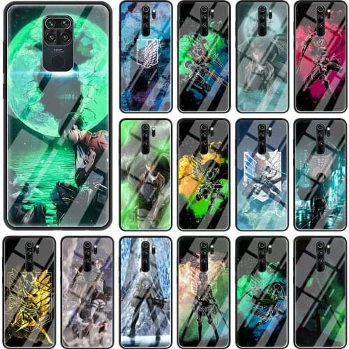 Phone Case for Xiaomi Redmi Note 9S 8 8T 9 K30 Pro K20 7 8A 9A 9C 9i Tempered Glass Funda Back Cover Anime Attack On Titan Shell