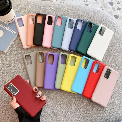 New Candy Color Silicone Phone Case For Huawei Y6P 2020 P smart 2021 Y7A Y5P P40 P30 P20 Pro Nova 8 Matte Soft Tpu Back Cover