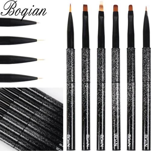 BQAN Black Starry Nail Brush Nail Art Brush Line Painting Brushes Crystal Acrylic Thin Liner Drawing Pen Manicure Tools UV Gel