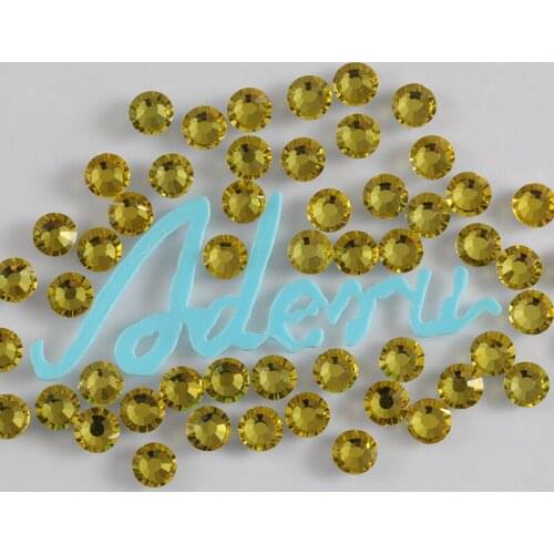 Aderu citrine 734 super shiny lead free crystal hot fix rhinestone for nail ornament garment shoe scarf phone car decoration