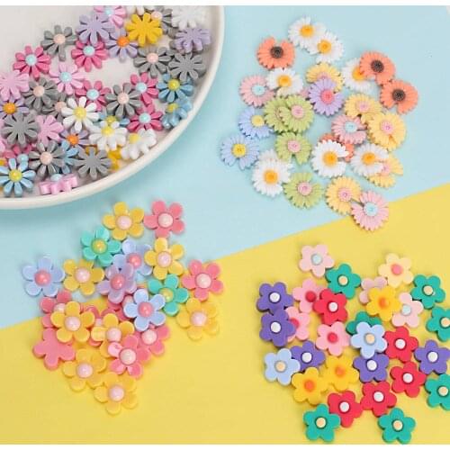 Flower Plastic Accessories Flat Back 50 Random Mixed Pieces DIY Crafts Supplies Decoration Stickers Handmade Materials