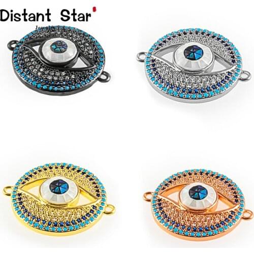 Devils Eye DIY Beads Charms fit Bracelet Accessories Zircon Beads for Jewelry Making Copper Connector