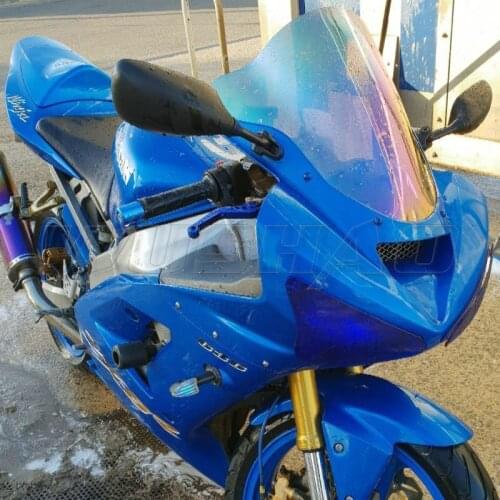 Motorcycle Double Bubble Windshield WindScreen Screen For 2003 2004 Kawasaki Ninja 636 ZX6R ZX-6R ZX 6R Black Clear Iridium