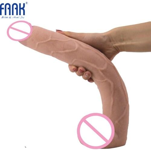 FAAK 15.5 inch long dildo huge penis skin color heart base large dick sex toys for women adult sex products lesbian masturbator