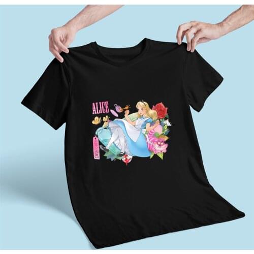 Alice in Wonderland DRINK ME T Shirt New Kids Girl Tshirt Kawaii Cheshire Cat Top Tee Fashion Children Clothes Black T-shirts