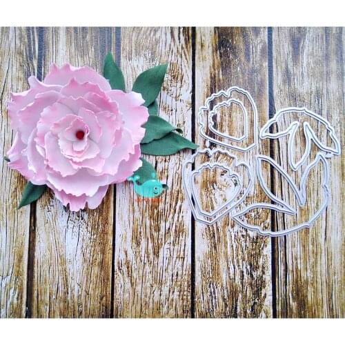 Wedding Peony Metal Cutting Dies Scrapbooking Stencil for Album Paper DIY Gift Cards Decoration Embossing Mold Dies New 2020