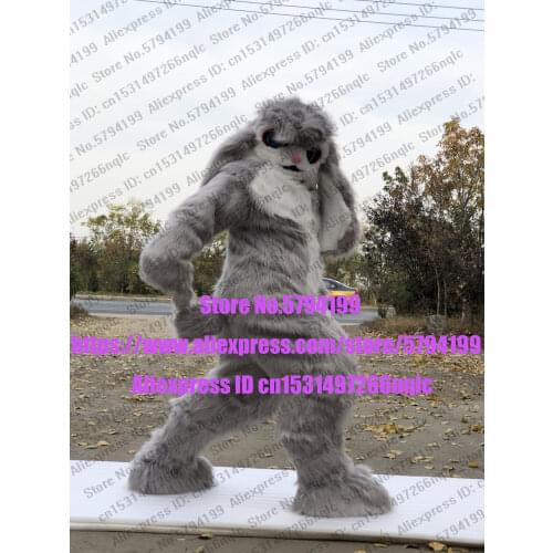 RABBIT FUR GREY RABBIT REAL Furry Fursuit Suit Costume 3-D Eyes Slim Digitigrade Bent Legs Animal G5 Birthday Gift