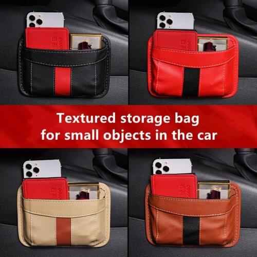 Stowing Tidying Leather Car Storage Net Bag Automotive Pocket Multi-use Car Seat Back Organizer
