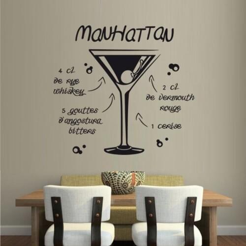 KUCADA manhattan juice wall sticker for home decoration kitchen decal removable wallpaper WP1609