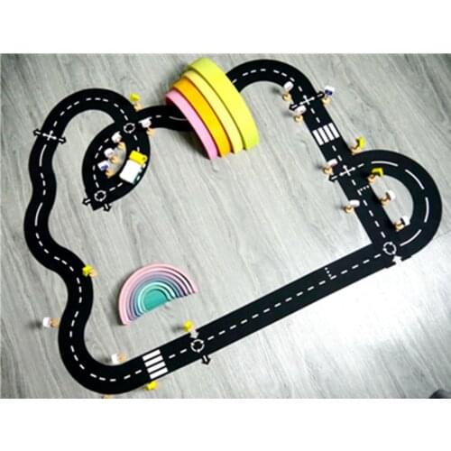 Hot Sale Splicing Path Road Puzzle Mats Floor Flexible Car Track puzzle Taffic Highway play Toys for Children Games Carpet