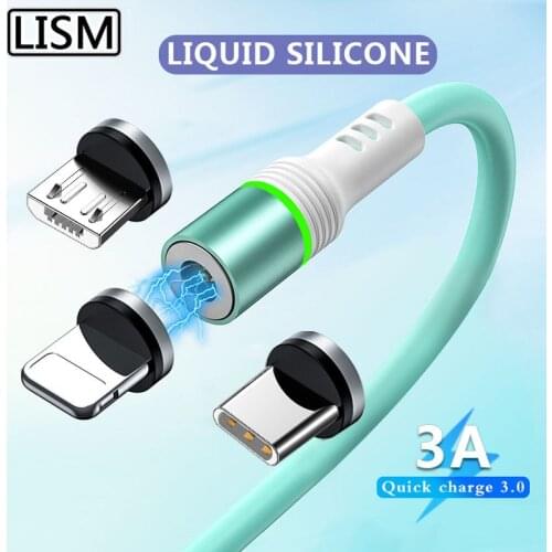 LISM Magnetic Micro USB C Cable For iPhone XIAOMI Android Fast Charging Magnet Charger USB Type C Cable Mobile Phone Cord Wire
