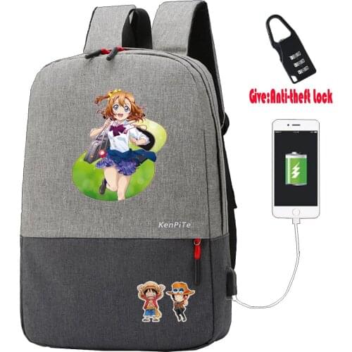 Cartoon cute lovelive Backpack student school Bags women men Travel bag teenagers Laptop Anti-theft USB Charging Knapsack
