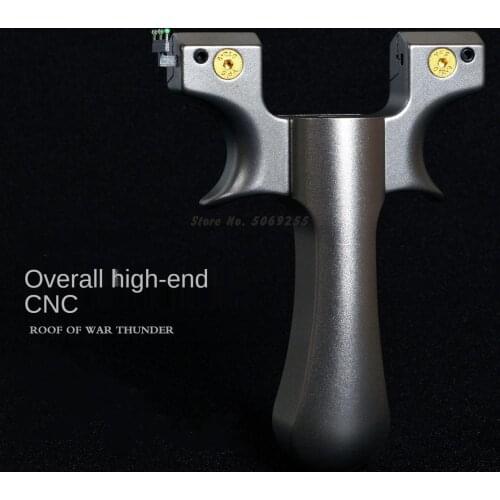 Powerful High-quality Hunting Shooting Slingshot High-power Shooting Titanium Alloy Bow Head With Rubber Band Adult Slingshot