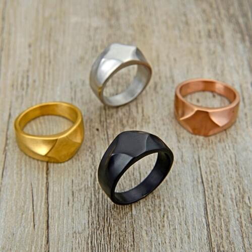 Valily Jewelry Mens Unique Simple Design Black Color Party Jewelry Trendy Band Ring for women cuff finger ring for party