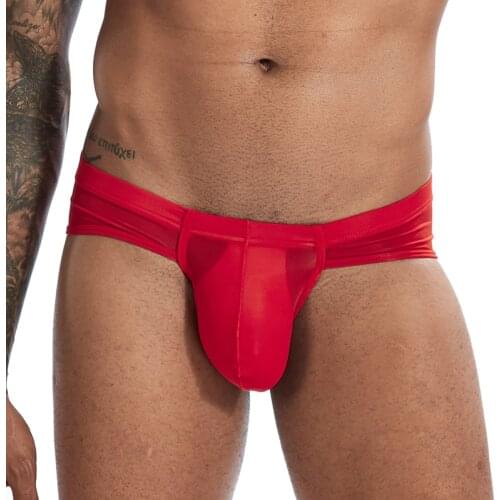 Men Sexy Slim Low Rise Elastic Y-Front Briefs Breathable Underpants Underwear Sexy Mens Underwear Front Convex See Through Mens