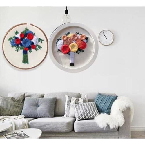 20x20cm Flower Shop Plant Series European embroidery kit simple three-dimensional embroidery Ribbon kit embroidery needlework